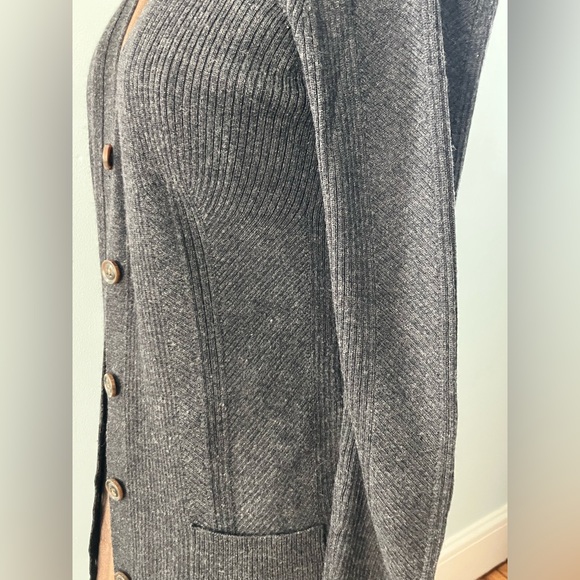 🆕DVF Diane von Furstenberg long V neck wool cardigan size L - Picture 5 of 10